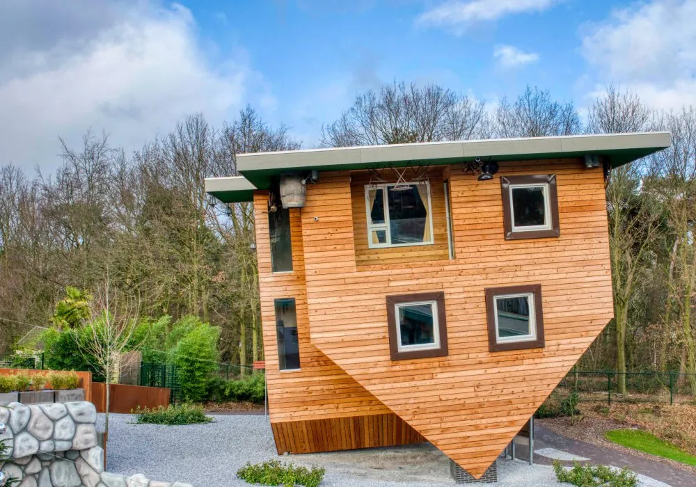 The upside-down house at Mind Mystery in Horst