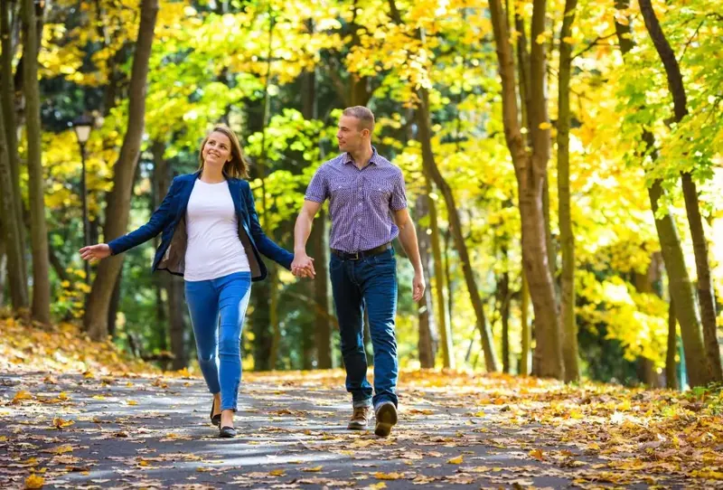 Wandelen door het herfstbos rond Horst