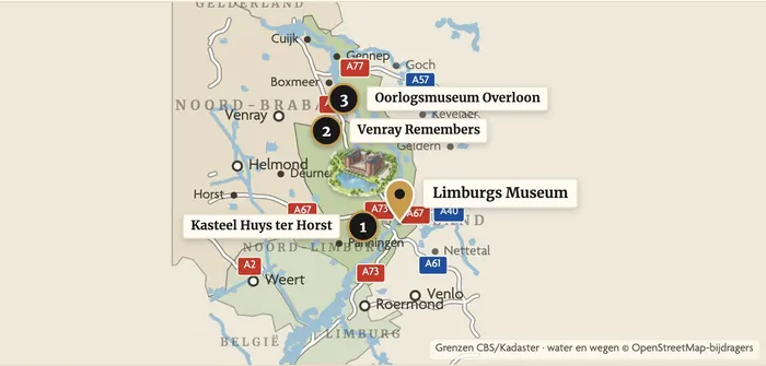 Karte mit Parkhotel Horst und dem Limburgs Museum