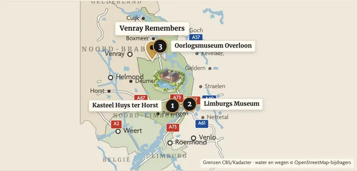 Karte mit Parkhotel Horst und Venray Remembers