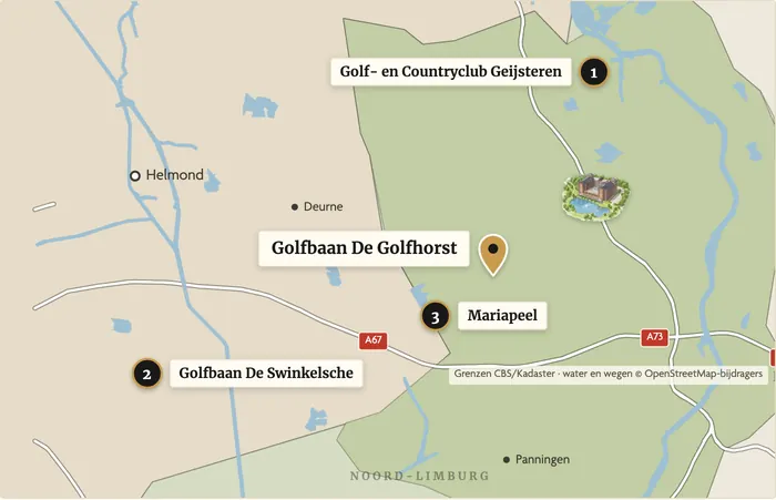 Karte mit Parkhotel Horst und Golfplatz De Golfhorst
