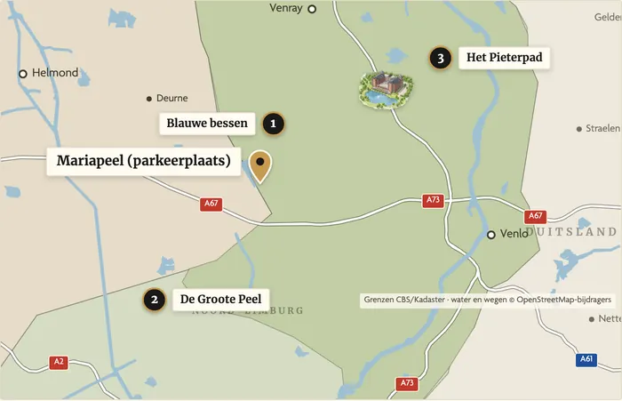 Karte mit der Lage der Mariapeel im Verhältnis zum Parkhotel Horst