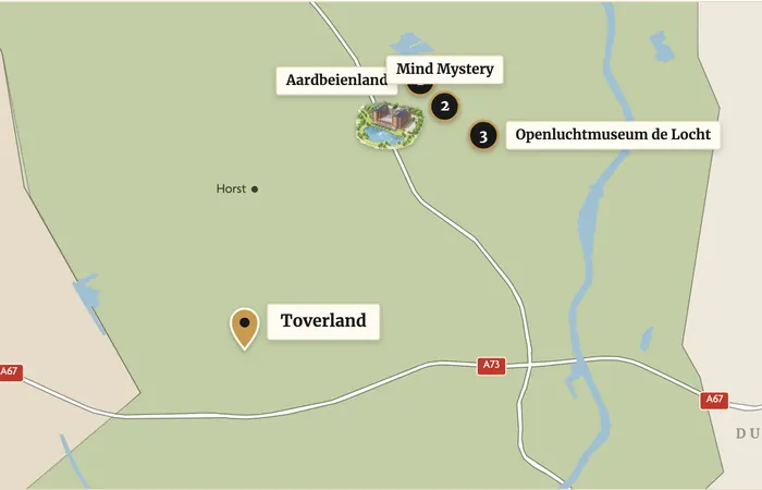 Karte mit Parkhotel Horst und Toverland