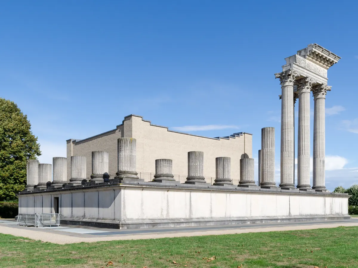 De gereconstrueerde Hafentempel in het Archäologischer Park Xanten