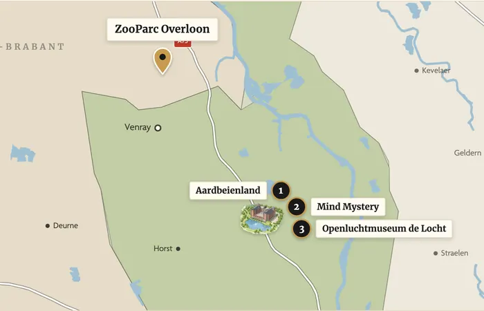 Map with Parkhotel Horst and ZooParc Overloon